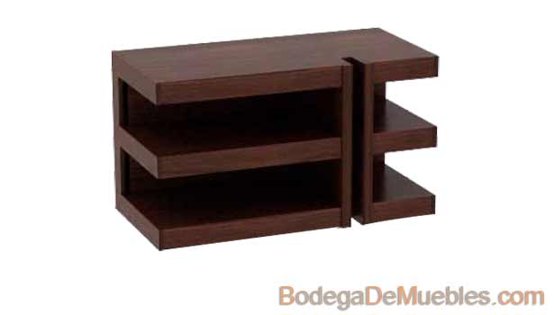 Mueble Centro de Entretenimiento de Madera, minimalista en color tabaco