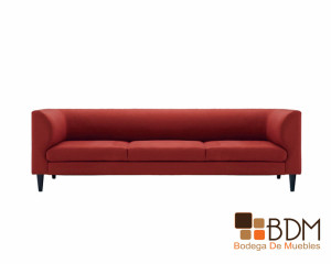 sofa rojo, elegante, amplio, minimalista