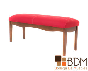 Banca moderna elegante de madera color rojo