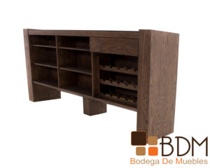 Barra de madera mdf con luz led color