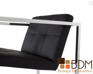 Sillon individual cromado moderno en polipiel