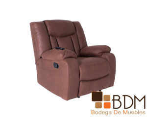 Sillon reclinable en vinil color cafe