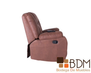 Sillon reclinable en vinil color cafe