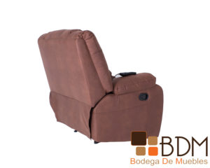 Sillon reclinable en vinil color cafe