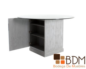 Mesa para comedor de mdf con cubierta de cristal