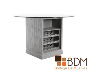 Mesa para comedor de mdf con cubierta de cristal