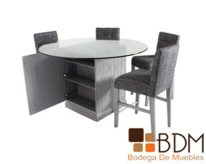 Mesa para comedor de mdf con cubierta de cristal