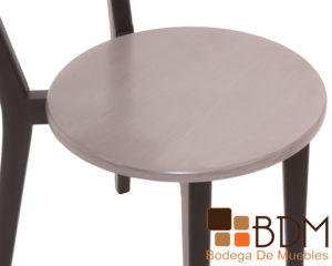 Silla de comedor en mdf de color gris metalizado