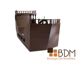 Cama rustica infantil barco pirata