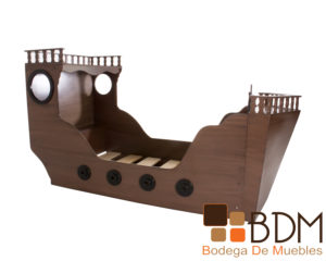 Cama rustica infantil barco pirata