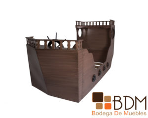 Cama rustica infantil barco pirata