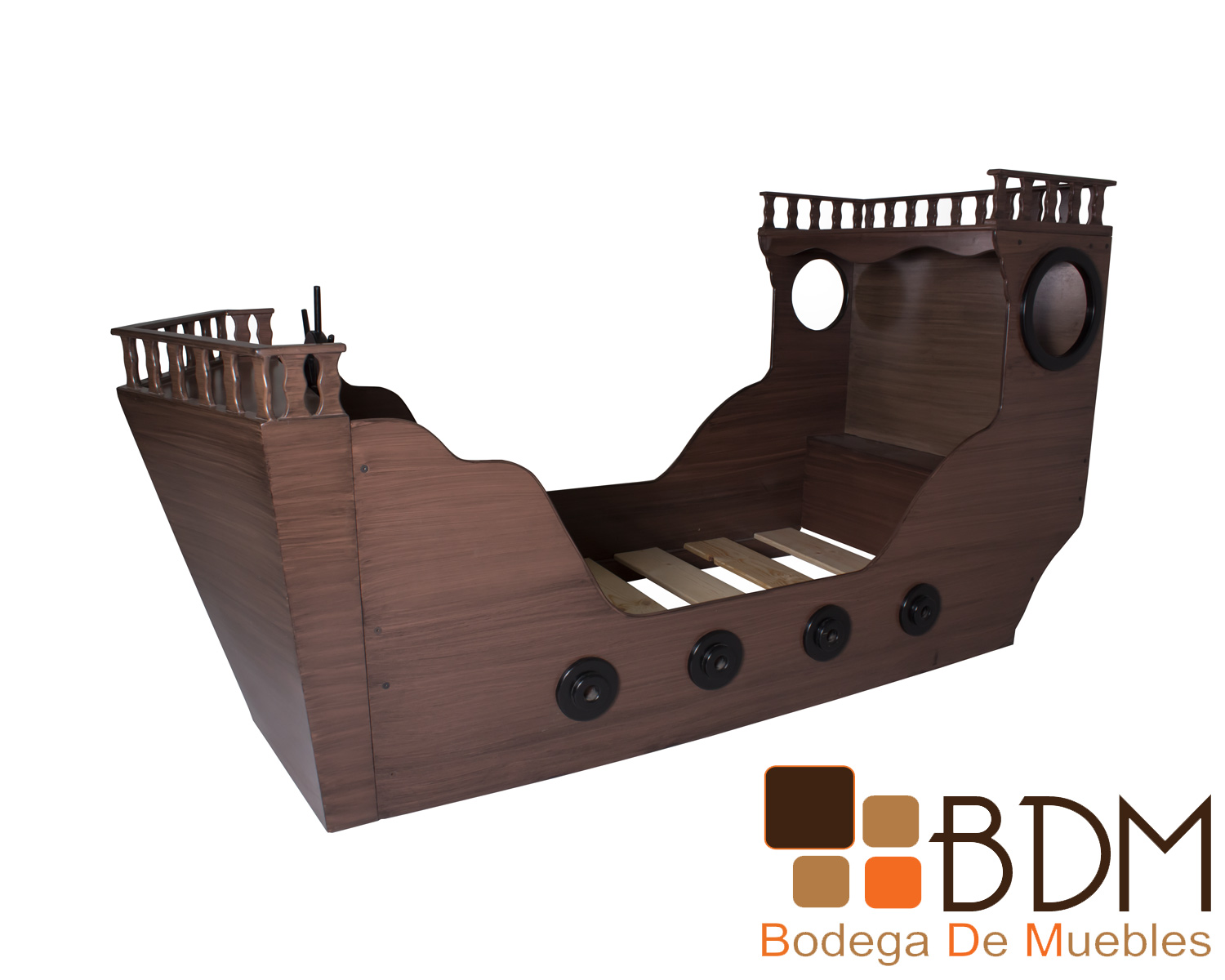 Cama rustica infantil barco pirata