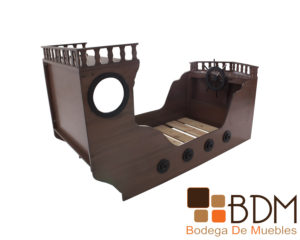 Cama rustica infantil barco pirata