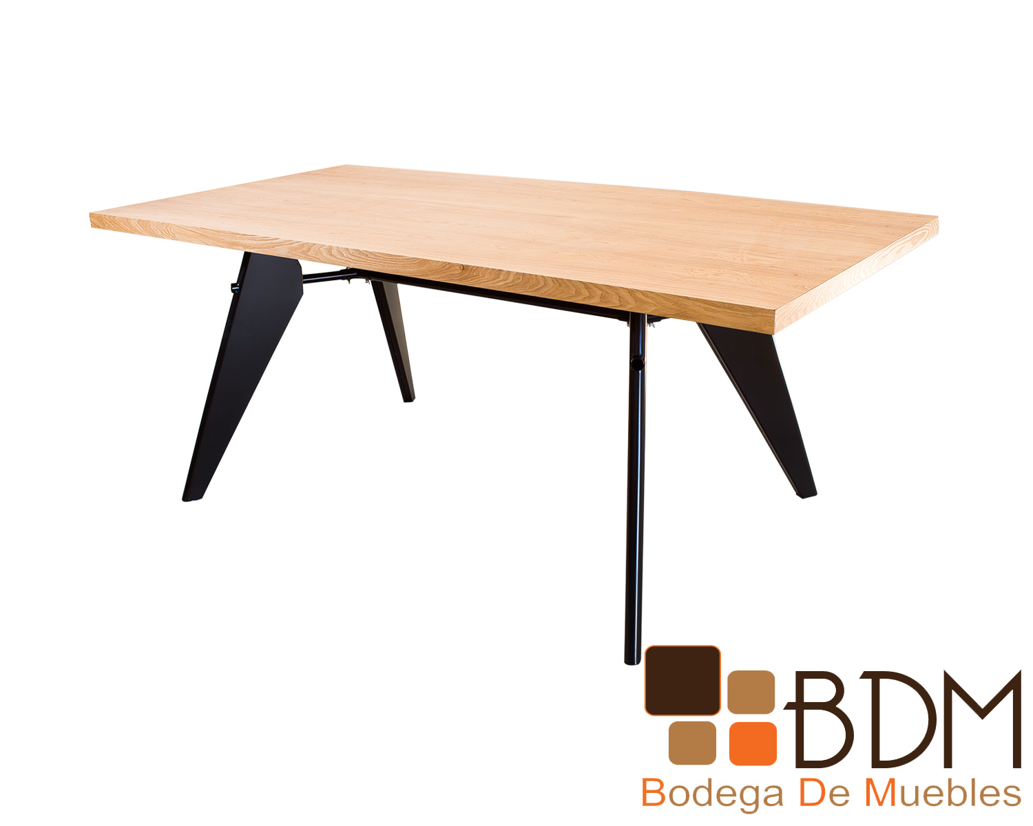 Mesa estilo industrial para comedor cubierta de madera