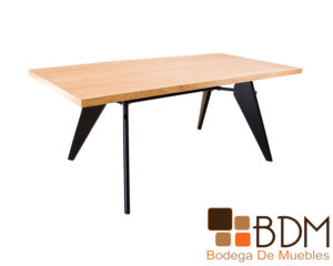 Mesa estilo industrial para comedor cubierta de madera