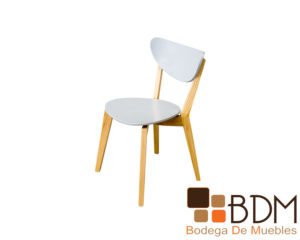 Silla minimalista de comedor color blanca