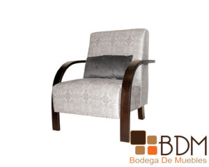 Sillon individual moderno de madera tapizado