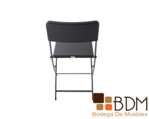 Silla de exterior plegable asiento y respaldo imitacion rattan