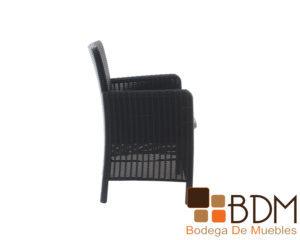 Silla con reposabrazos para exterior imitacion rattan