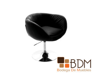 Sillon ajustable tapizado en vinipiel color negro con piston