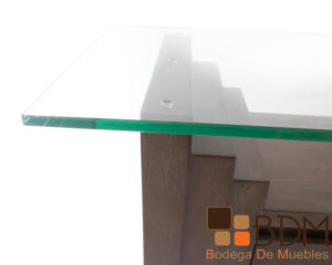 Credenza con cajones con cubierta de cristal