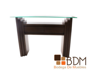 Credenza con cajones con cubierta de cristal