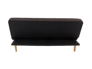 Sofa cama moderno color cafe con patas de madera