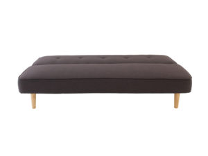 Sofa cama moderno color cafe con patas de madera