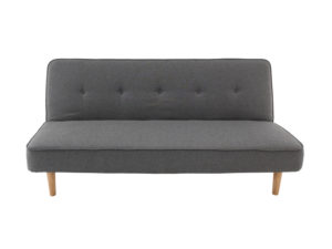 Sofa cama color gris con patas de madera