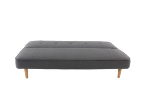 Sofa cama color gris con patas de madera