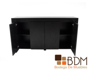 Bufetero color negro moderno con cajon en mdf