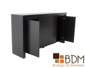 Bufetero color negro moderno con cajon en mdf