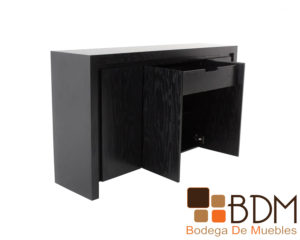 Bufetero color negro moderno con cajon en mdf