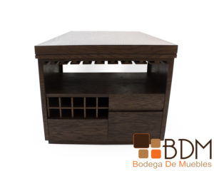 Mesa bar con cava en mdf y madera poplar