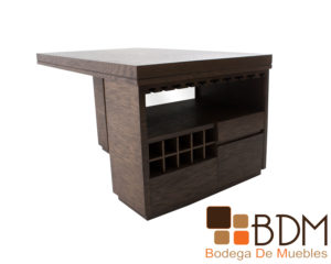 Mesa bar con cava en mdf y madera poplar