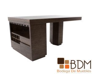 Mesa bar con cava en mdf y madera poplar