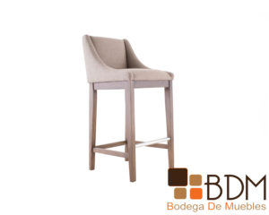 Banco beige alto para barra de bar