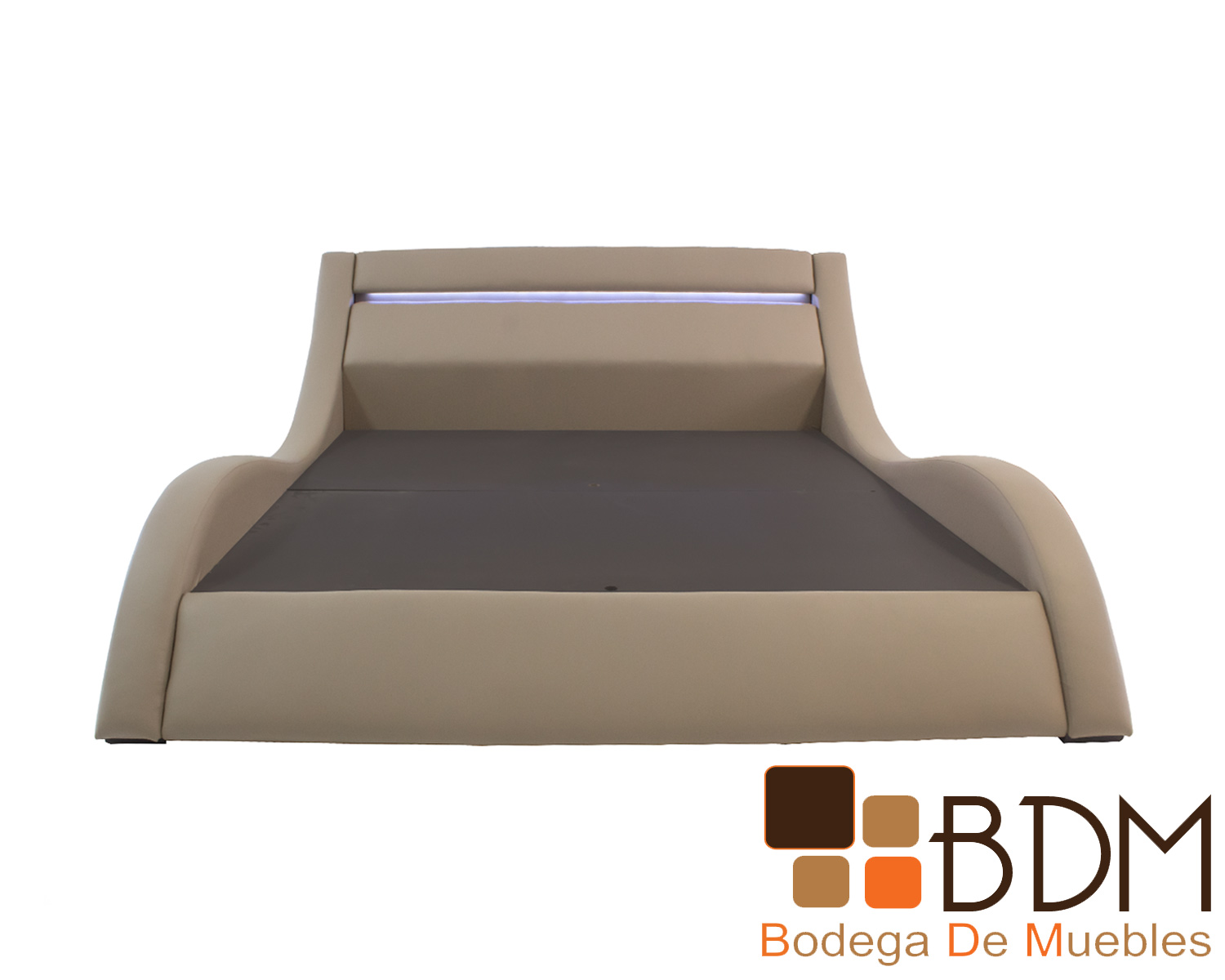 Cama king size minimalista con buros para habitaciones