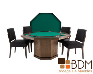 Mesa de juego de poker moderna color tabaco