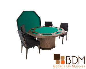 Mesa de juego de poker moderna color tabaco