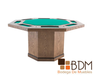 Mesa de juego de poker moderna color tabaco