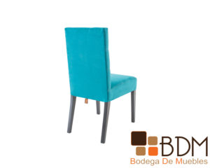 Silla de comedor en madera de pino y poplar color aqua