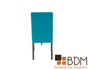 Silla de comedor en madera de pino y poplar color aqua