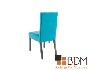 Silla de comedor en madera de pino y poplar color aqua