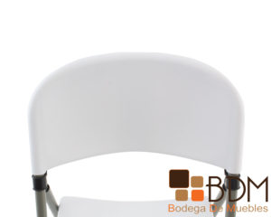 Silla plegable de acero y plastico en color blanco