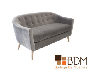 Sofa moderno en madera y tapiz suede para sala