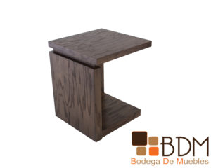 Mesa lateral en madera MDF enchapado encino