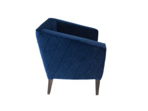 Sillon ocasional azul para sala individual en madera de poplar