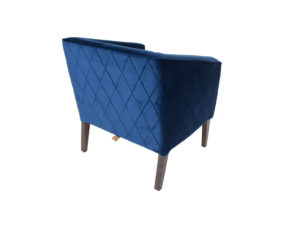 Sillon ocasional azul para sala individual en madera de poplar