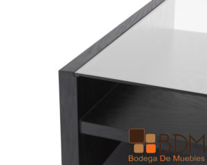 Mesa de centro en MDF enchapado encino cristal 9 mm